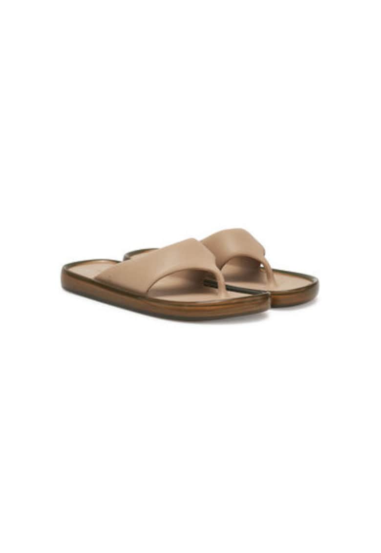 Oferte la Papuci flip-flop dama  M 33915 - Sintetic - Bej - Bej