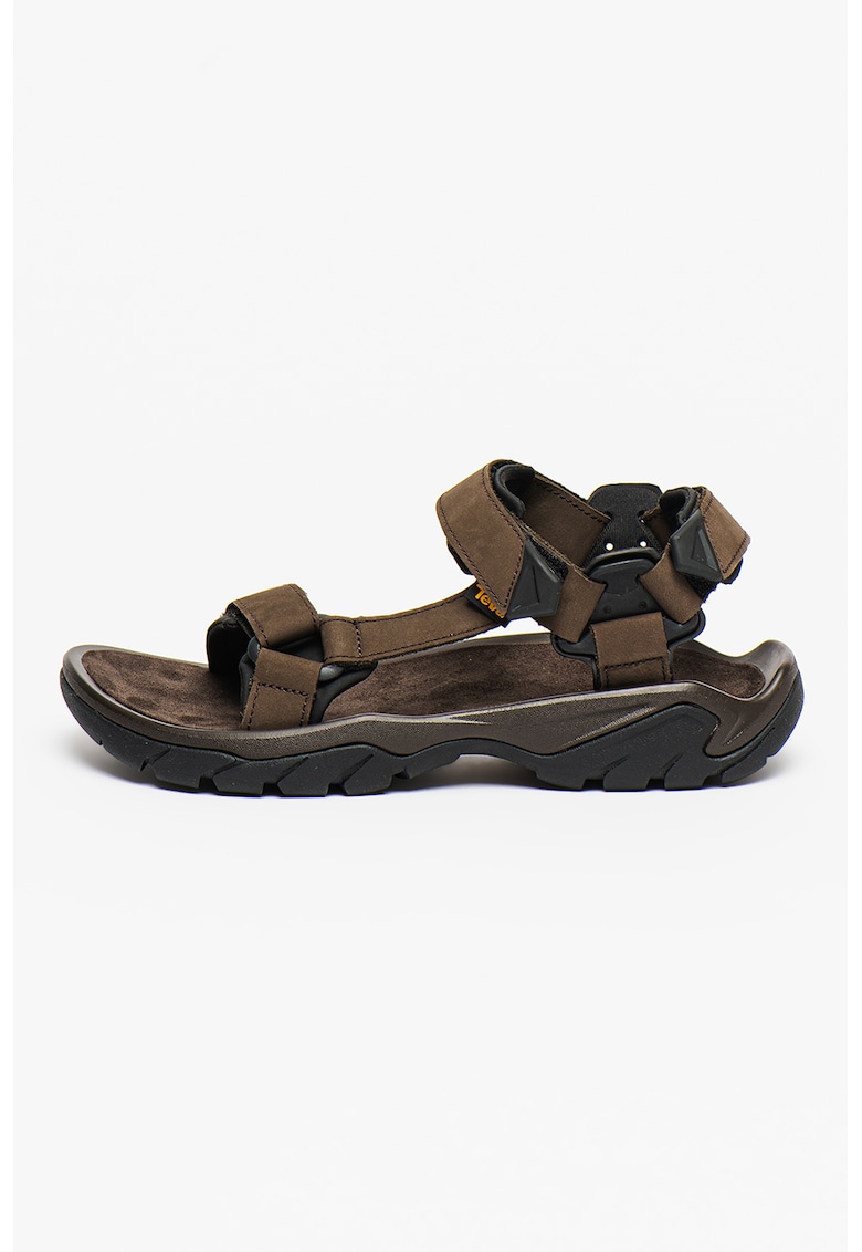 Oferte la Sandale din piele nabuc Terra - Maro inchis/Negru