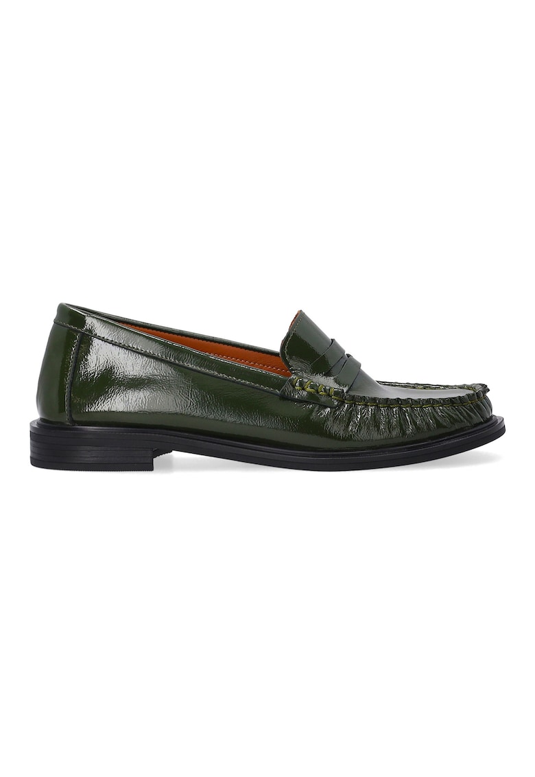 Oferte la Pantofi loafer din piele lacuita pentru femei cu varf cusut -