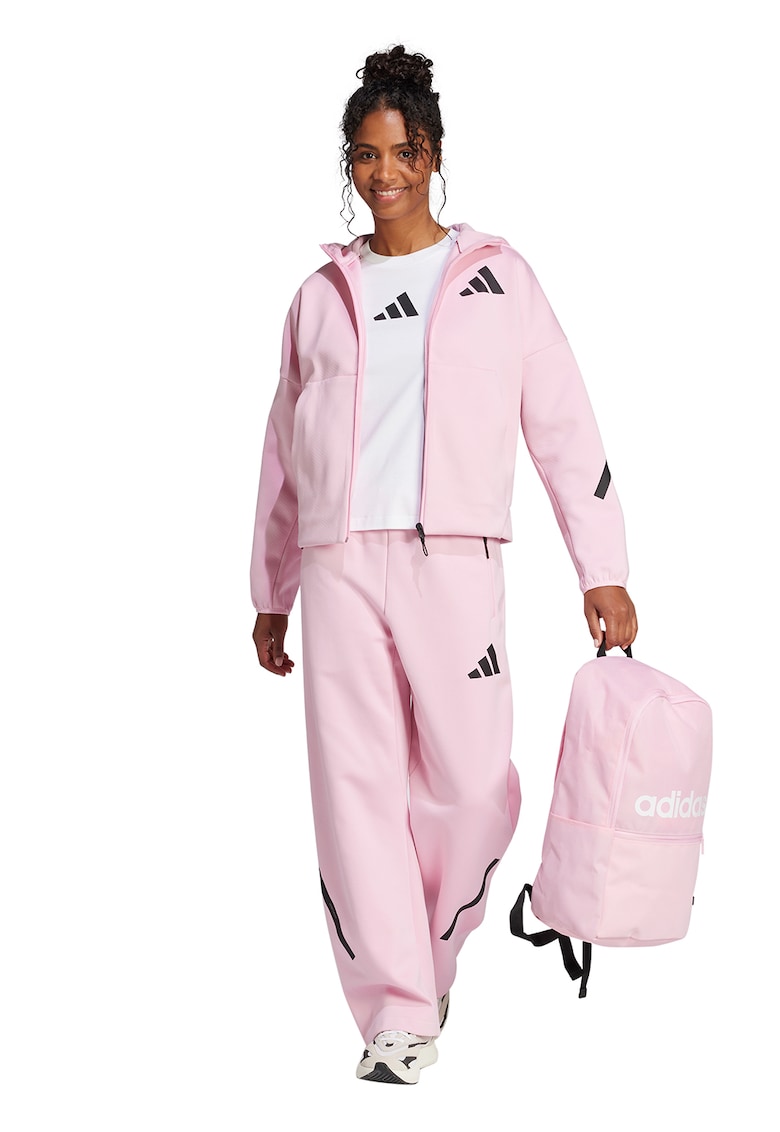 Oferte la Pantaloni de trening lejeri cu buzunare cu fermoar Z.N.E. Bar - Roz pastel/Negru stins