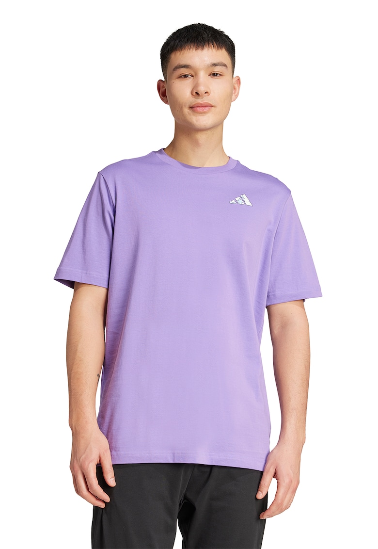 Oferte la Tricou cu imprimeu logo pe partea din spate C Earth M - Lila/Alb murdar/Albastru deschis