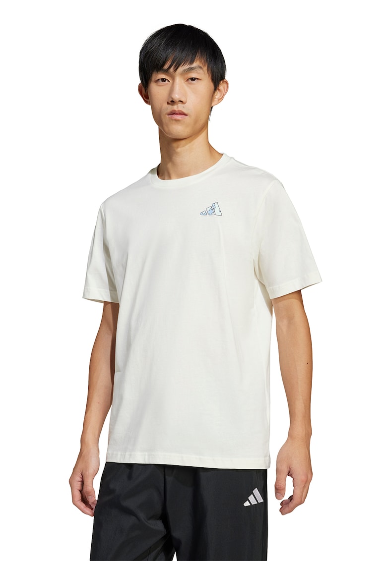 Oferte la Tricou cu imprimeu logo pe partea din spate C Earth M - Albastru prafuit/Alb murdar
