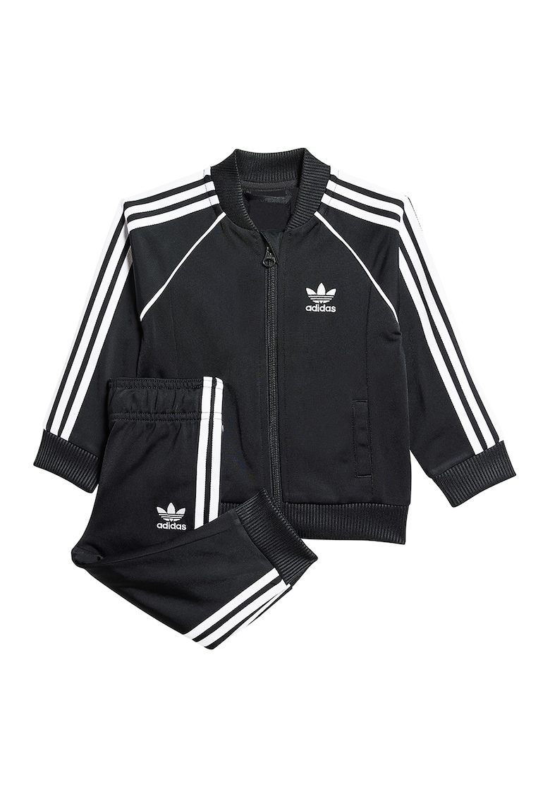 Oferte la Trening cu imprimeu logo si talie elastica - Alb/Negru