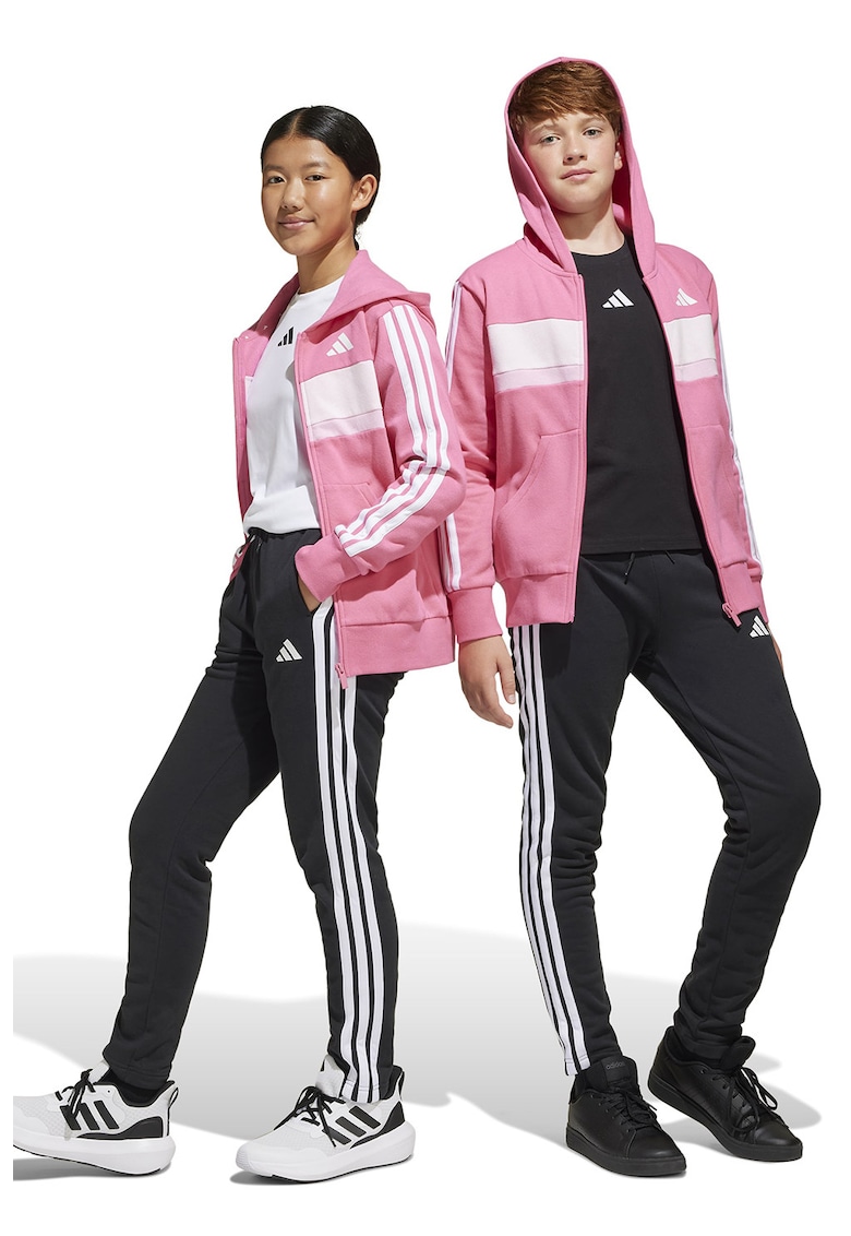 Oferte la Hanorac cu maneci lungi si model logo - Alb/Roz
