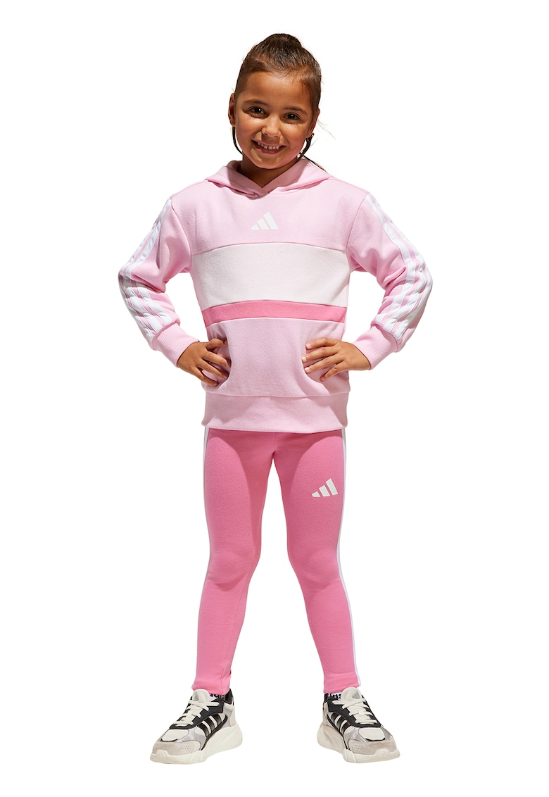 Oferte la Set de colanti si hanorac cu logo - Roz pastel/Alb optic