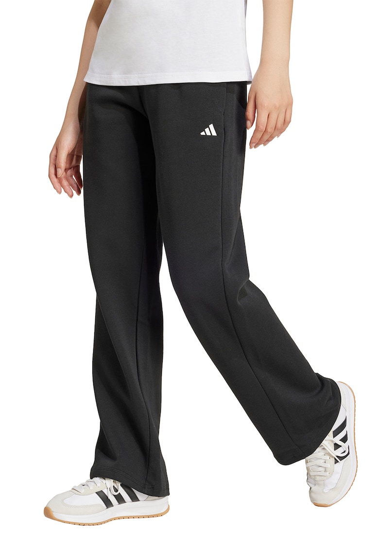 Oferte la Pantaloni de trening drepti cu un snur in talie Essentials - Negru/Alb optic