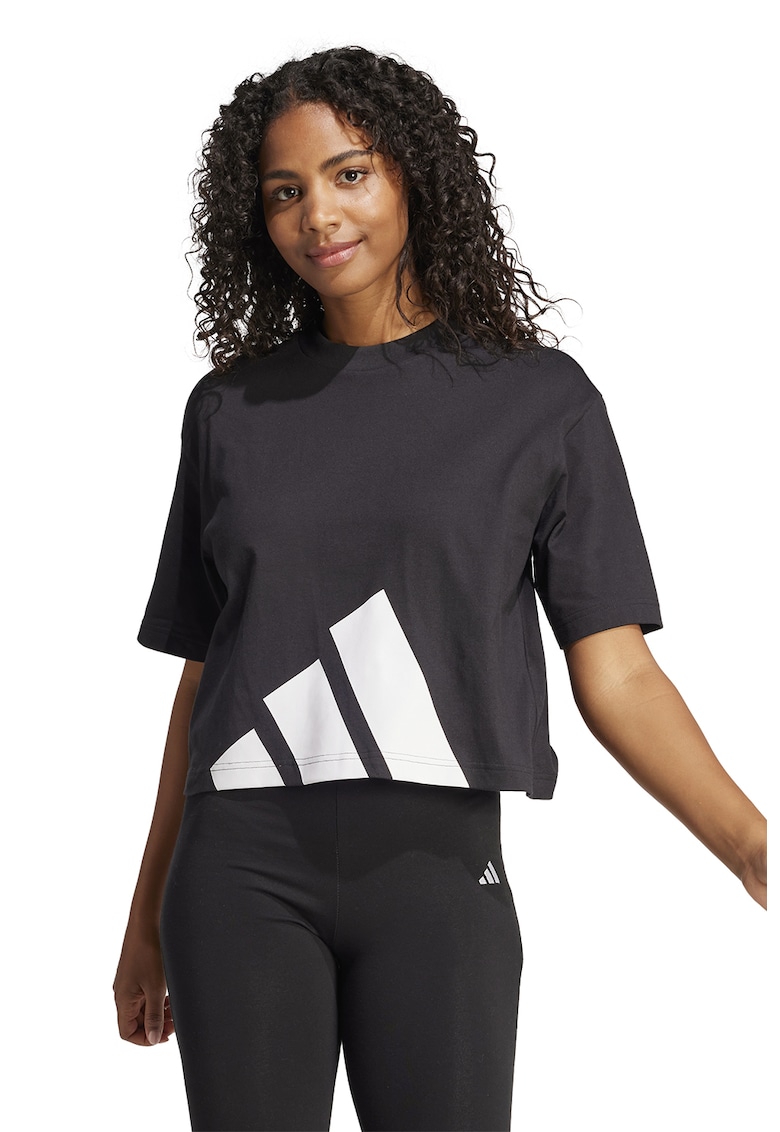 Oferte la Tricou crop cu croiala lejera Essential - Alb/Negru