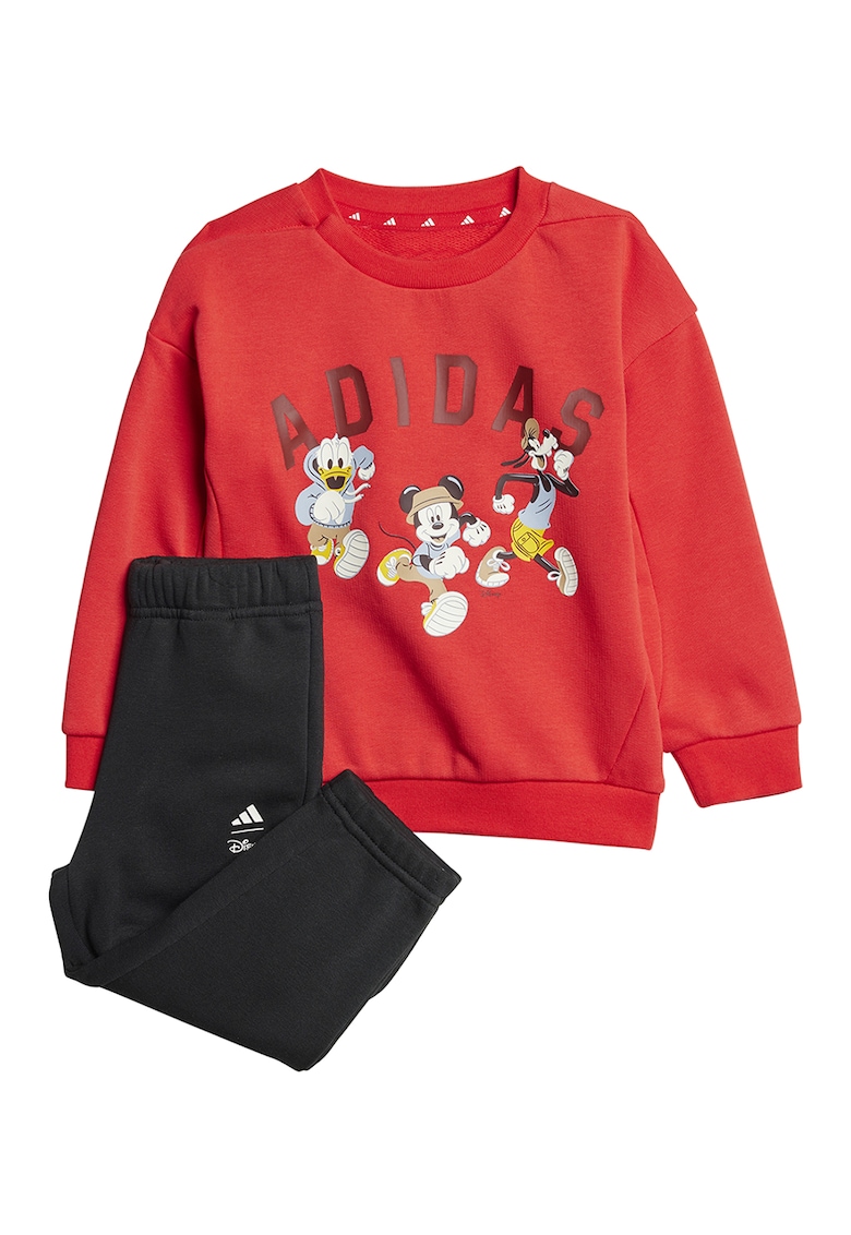 Oferte la Set de bluza si pantaloni de trening cu imprimeu cu Mickey Mouse - Rosu/Alb/Negru