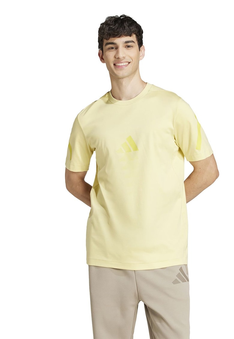Oferte la Tricou de bumbac cu model monograma Z.N.E - Galben