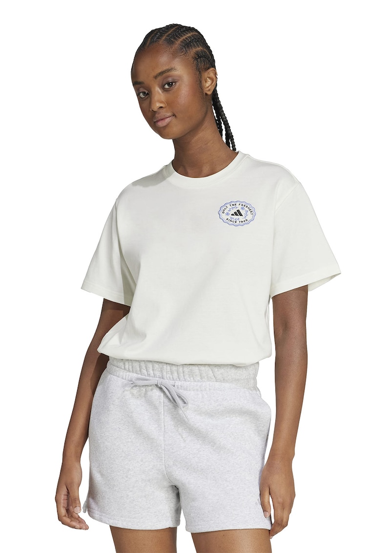 Oferte la Tricou din bumbac cu imprimeu logo si model grafic - Verde/Negru/Alb murdar