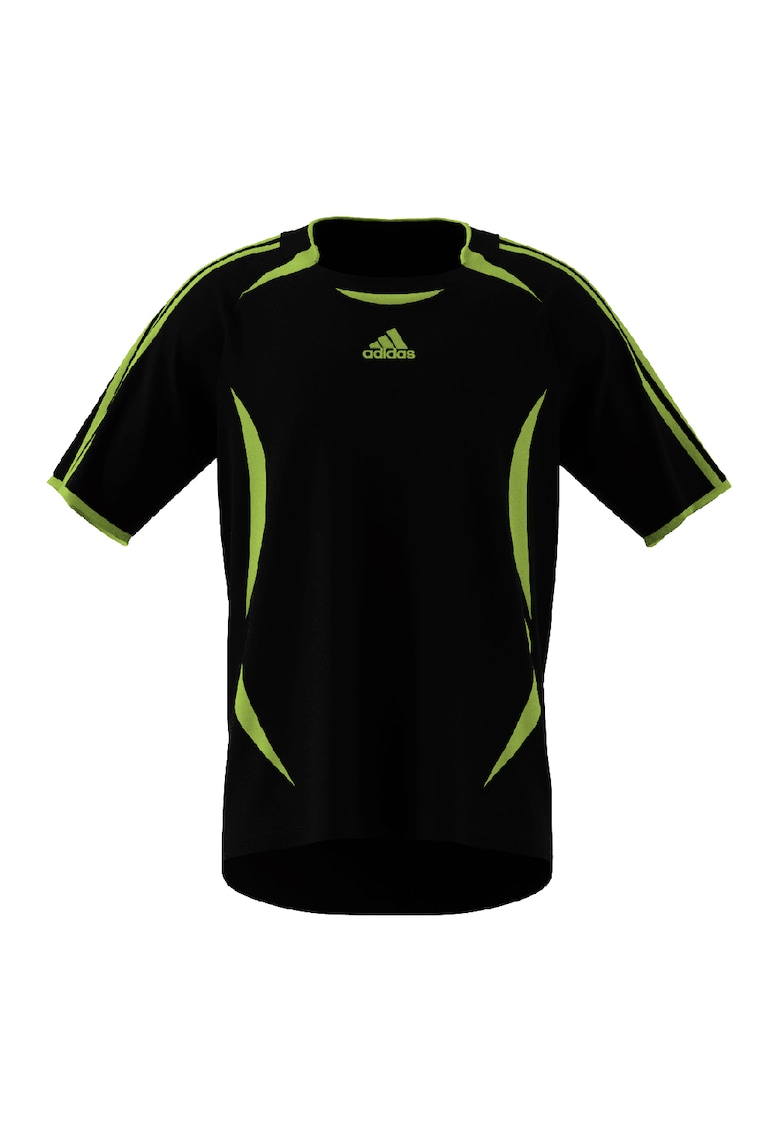 Oferte la Tricou cu decolteu la baza gatului si garnituri contrastante - Verde/Negru