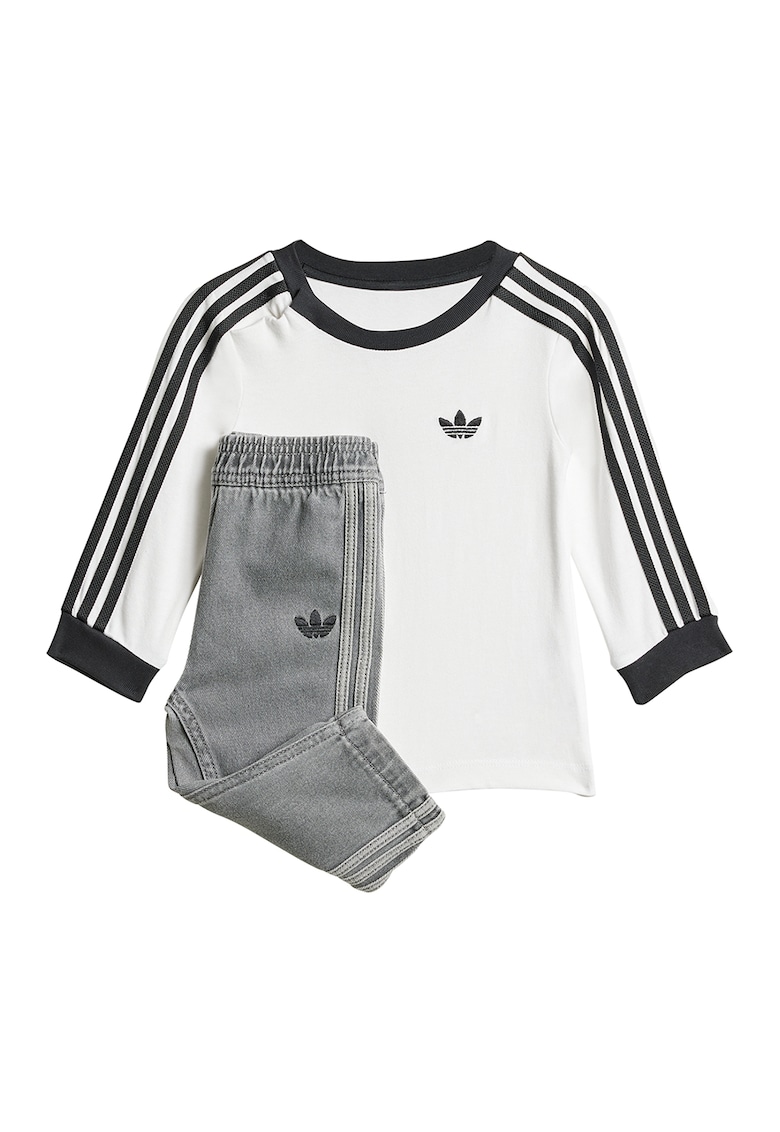 Oferte la Set de bluza si pantaloni cu detalii logo - Alb/Negru
