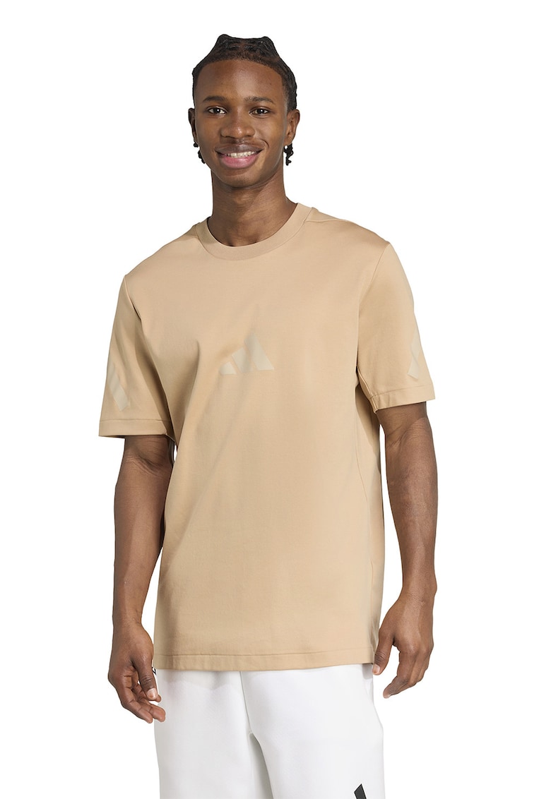 Oferte la Tricou de bumbac cu model monograma Z.N.E - Bej