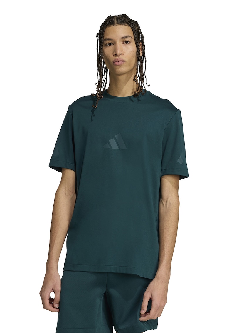 Oferte la Tricou de bumbac cu model monograma Z.N.E - Verde padure