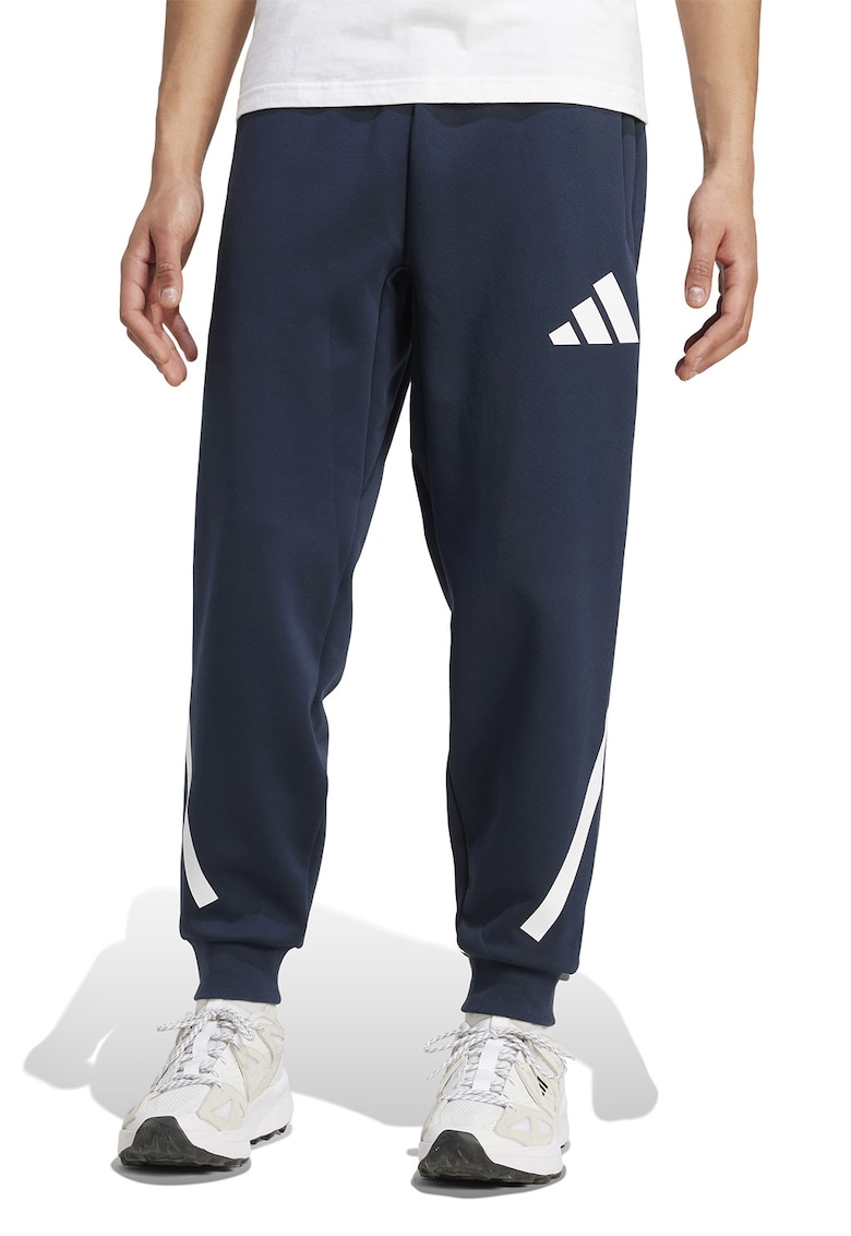 Oferte la Pantaloni de trening relaxed fit cu snur Z.N.E. - Alb/Albastru ultramarin