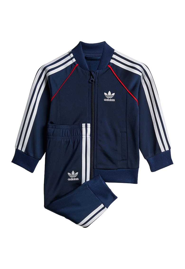 Oferte la Trening cu imprimeu logo si talie elastica - Rosu/Alb/Bleumarin