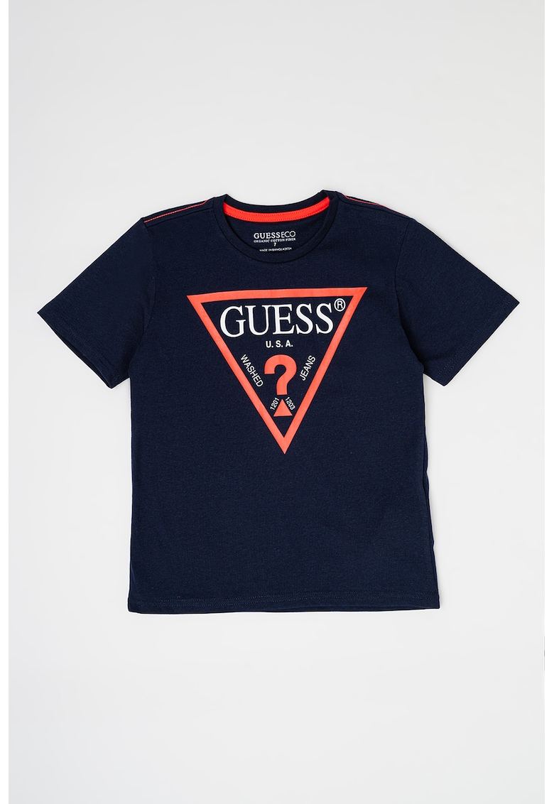 Oferte la Tricou de bumbac organic cu imprimeu logo - Bleumarin
