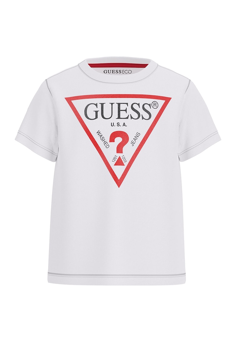 Oferte la Tricou cu decolteu la baza gatului si logo - Rosu/Alb optic