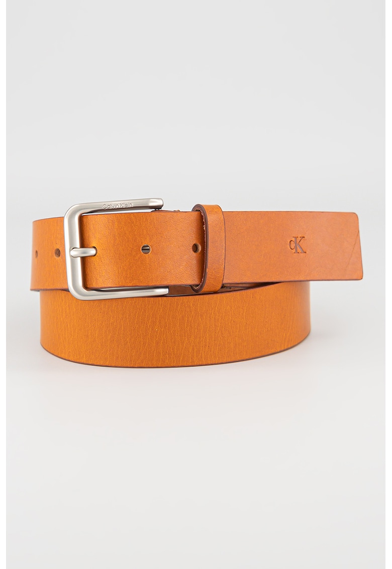 Oferte la Curea de piele cu catarama metalica - Caramel