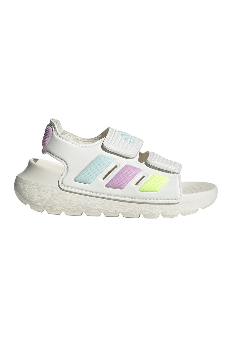 Oferte la Sandale cu talpa wedge si inchidere velcro Altaswim 2.0 - Alb fildes/Roz pastel/Verde menta