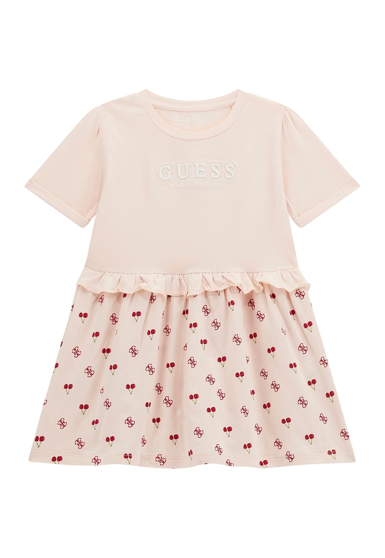 Oferte la Rochie evazata cu logo brodat - Rosu/Piersica