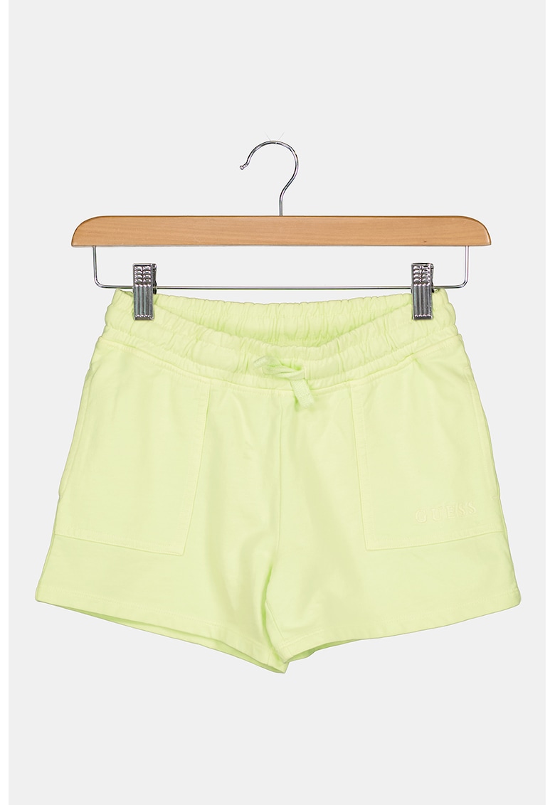 Oferte la Pantaloni scurti de bumbac cu snur - Verde lime