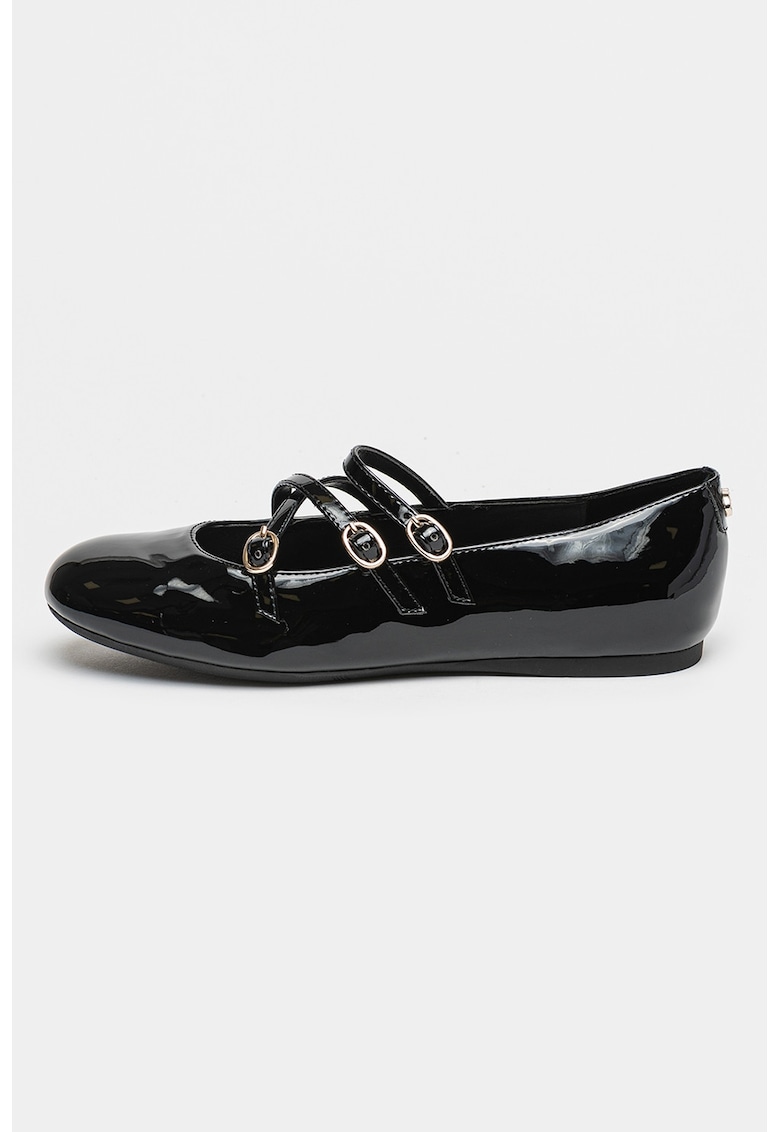 Oferte la Balerini de piele ecologica cu catarama Kaldra - Negru