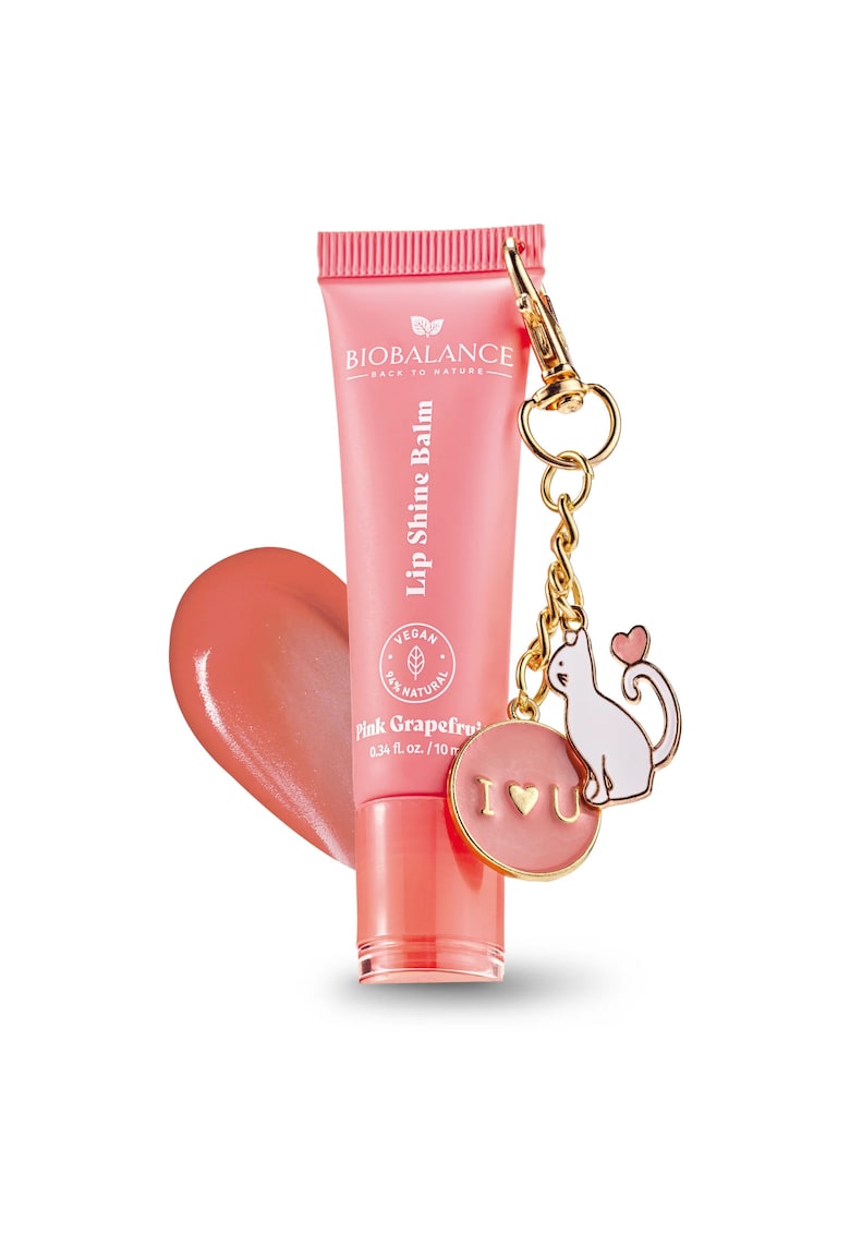 Oferte la Balsam de buze cu efect lucios si breloc surpriza - Pink Grapefruit - BioBalance - 10 ml