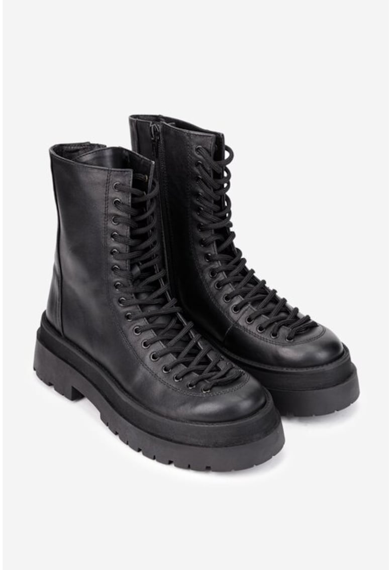 Oferte la Ghete dama negre din piele naturala