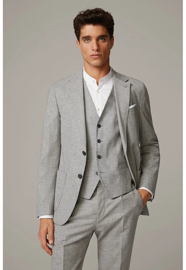 Oferte la Sacou regular fit cu inchidere la un singur rand de nasturi STR2 - Gri