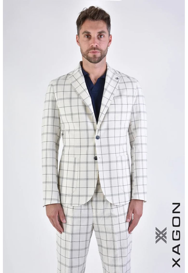 Oferte la Sacou regular fit - cu închidere la un singur rând de nasturi și imprimeu în dungi XG1 - Crem