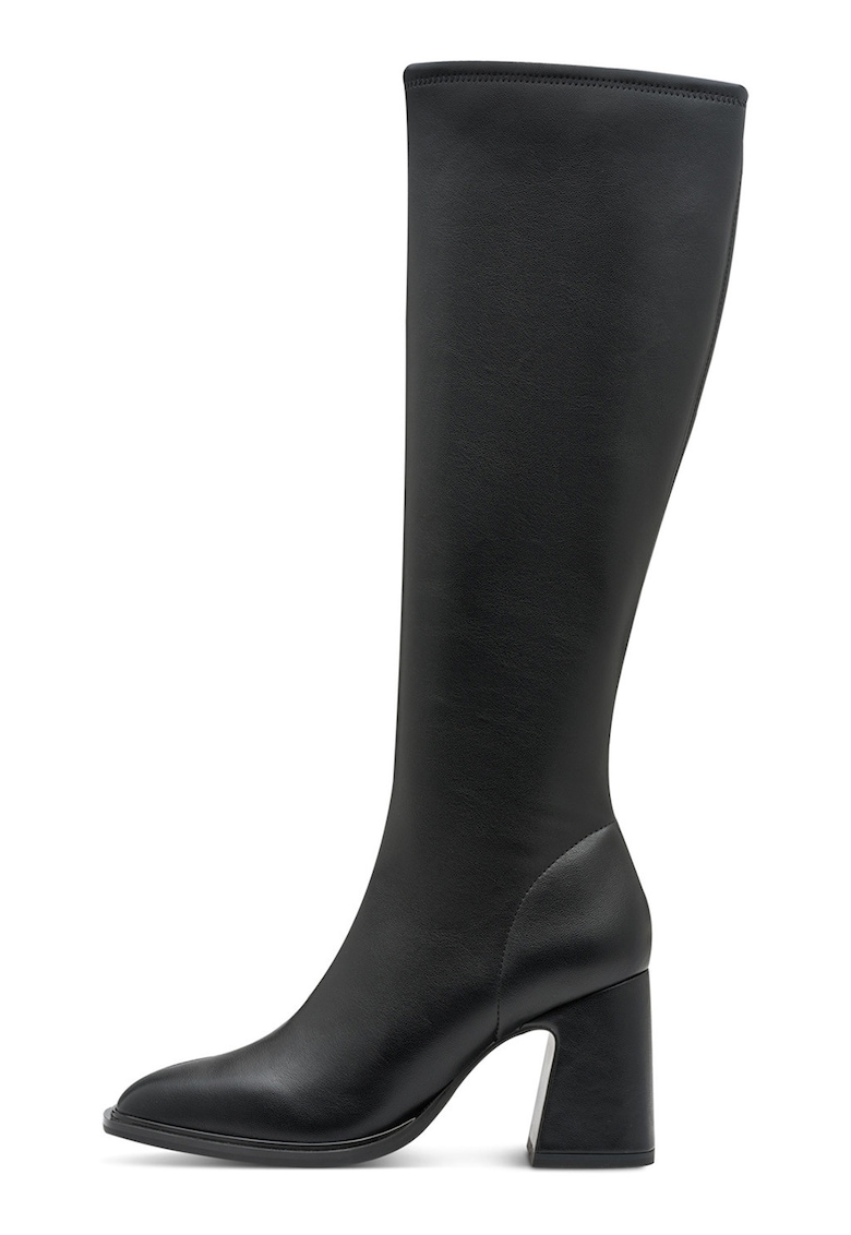Oferte la Cizme lungi din piele ecologica cu toc inalt - Negru