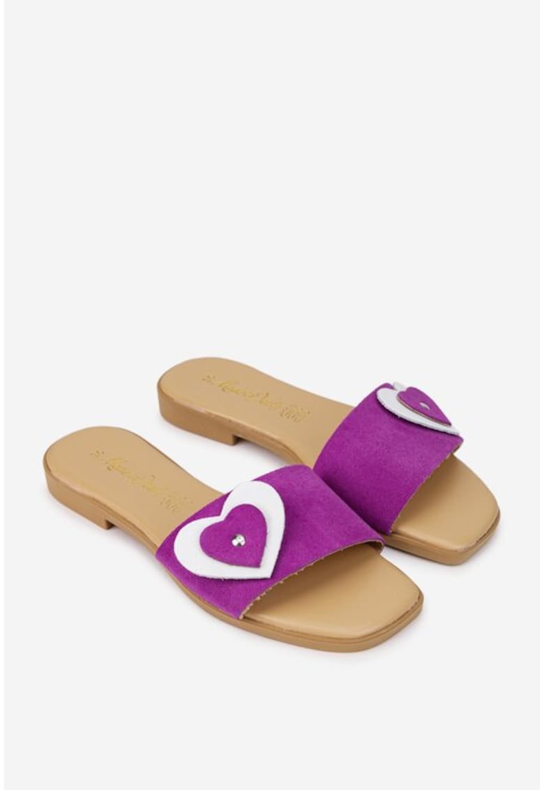 Oferte la Papuci dama fuchsia din piele intoarsa
