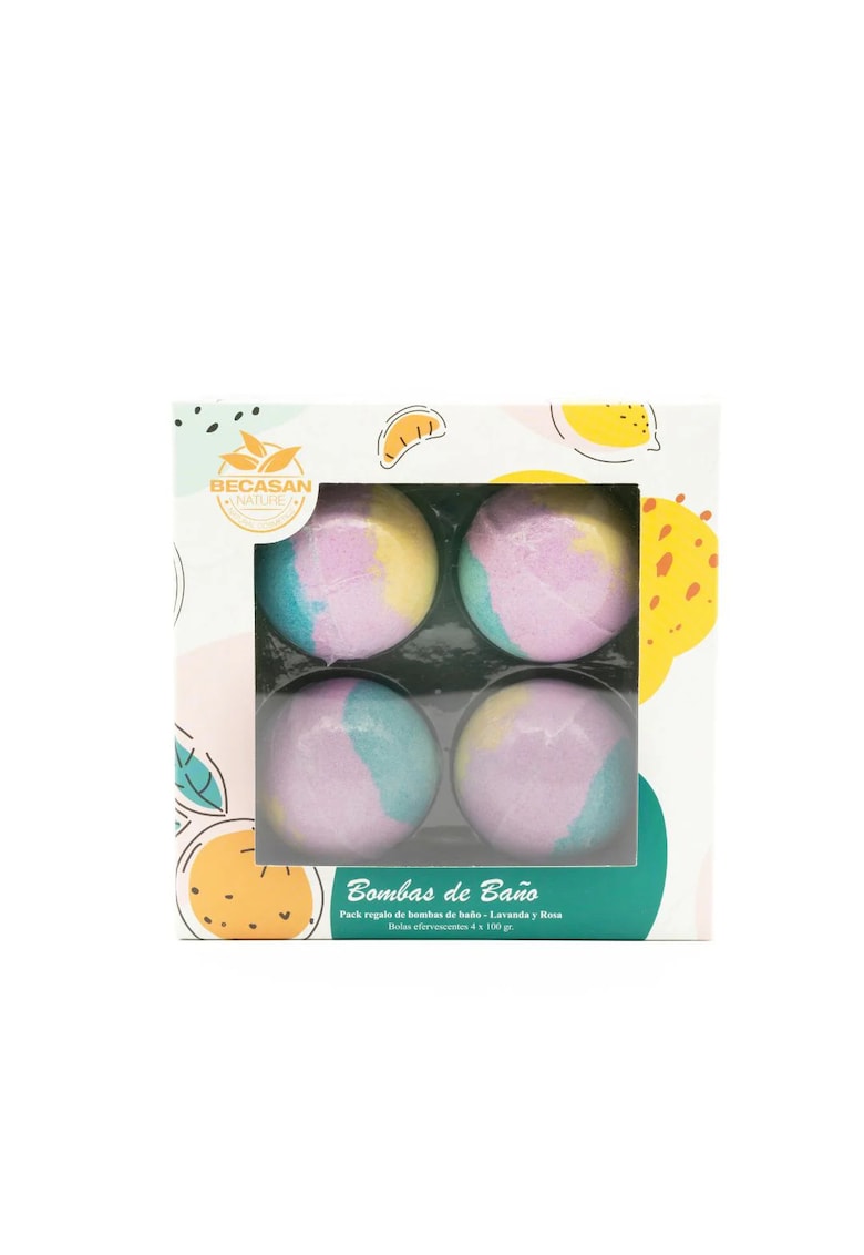 Oferte la Set cadou bile de baie cu parfum de lavanda si trandafir -  4 x 100 gr