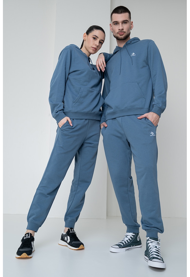 Oferte la Hanorac unisex cu snur Go-To - Alb/Albastru prafuit