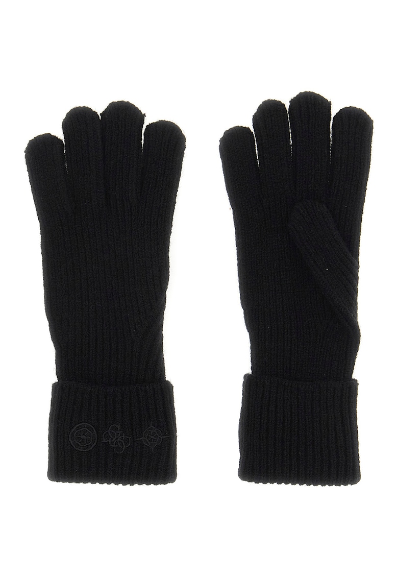 Oferte la Manusi din amestec de lana cu model monograma - Negru