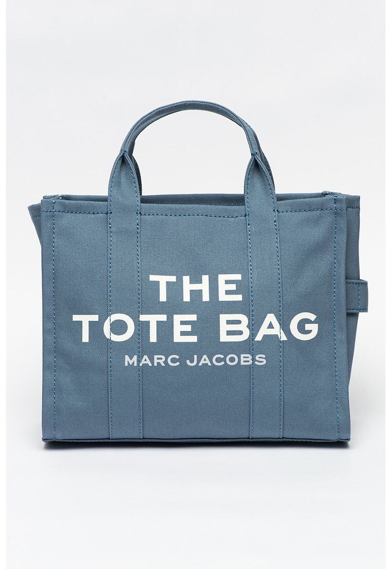 Oferte la Geanta tote medie cu imprimeu logo si bareta detasabila The Canvas - Alb/Albastru