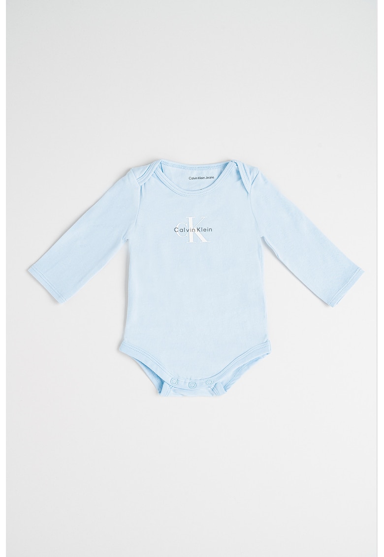 Oferte la Body din amestec de bumbac cu logo - Alb/Albastru deschis