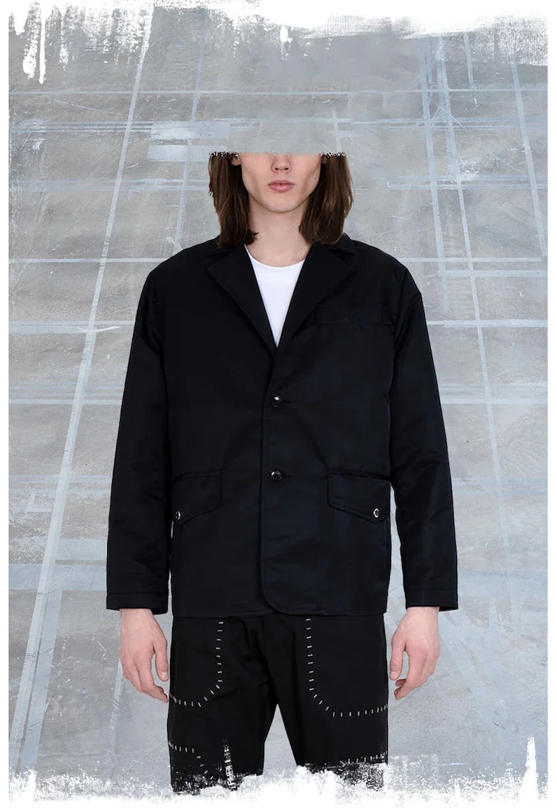 Oferte la Sacou regular fit - cu buzunare frontale - Negru