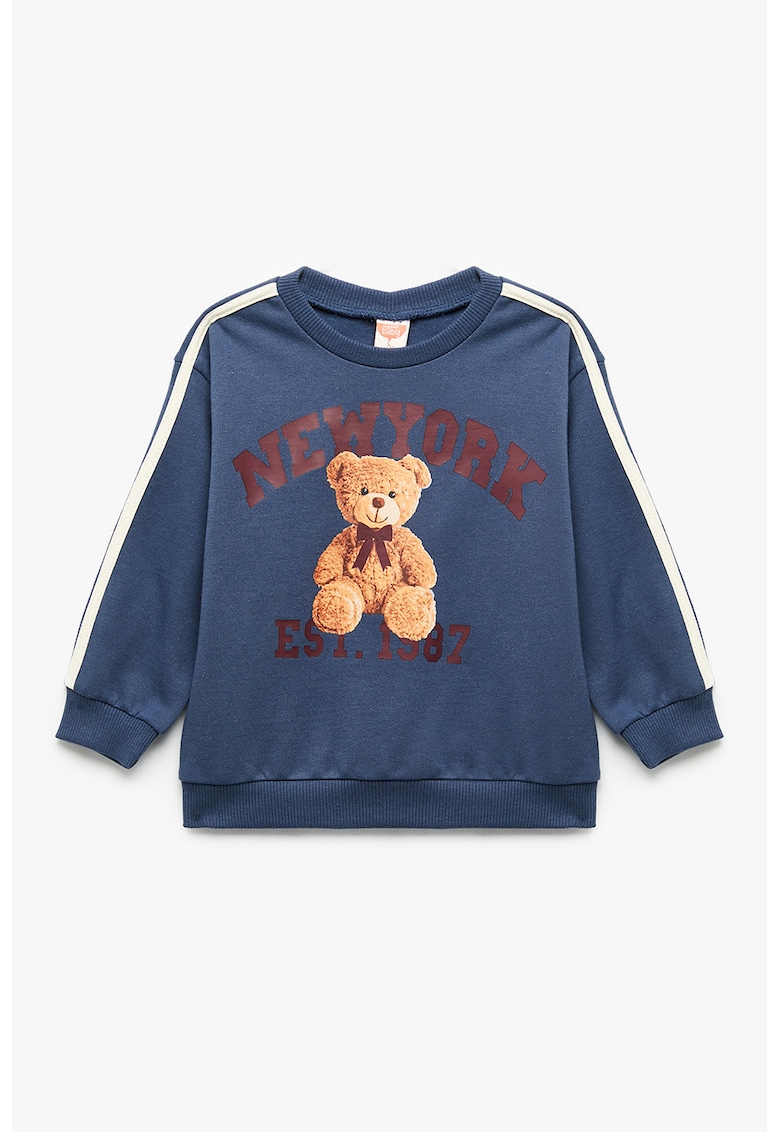 Oferte la Bluza de trening din bumbac cu model ursulet - Maro/Albastru inchis