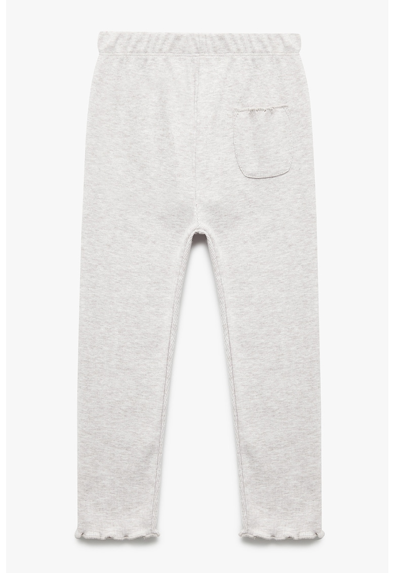 Oferte la Pantaloni tricotati fin cu talie elastica - Gri deschis melange