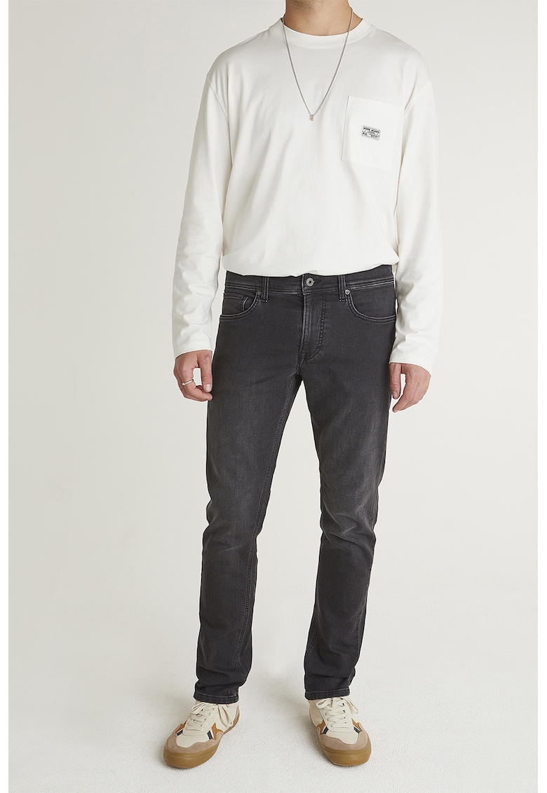 Oferte la Blugi slim fit cu model uni - Gri antracit