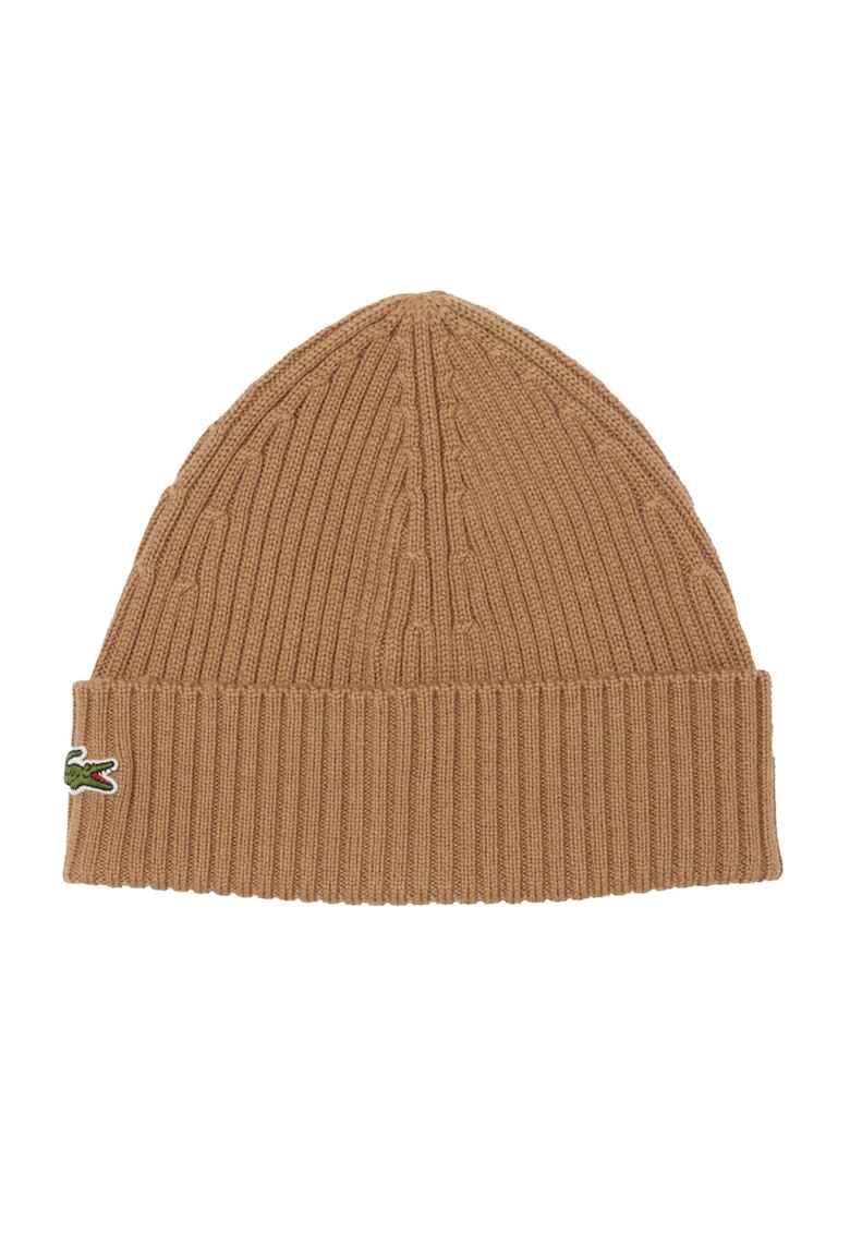Oferte la Caciula unisex striata de lana - Maro camel