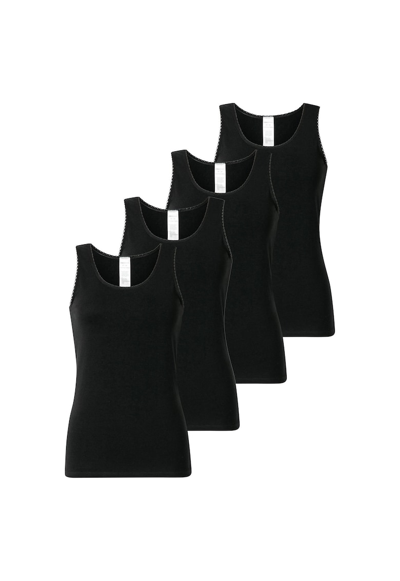 Oferte la Set de top-uri cu model uni - 4 piese - Negru