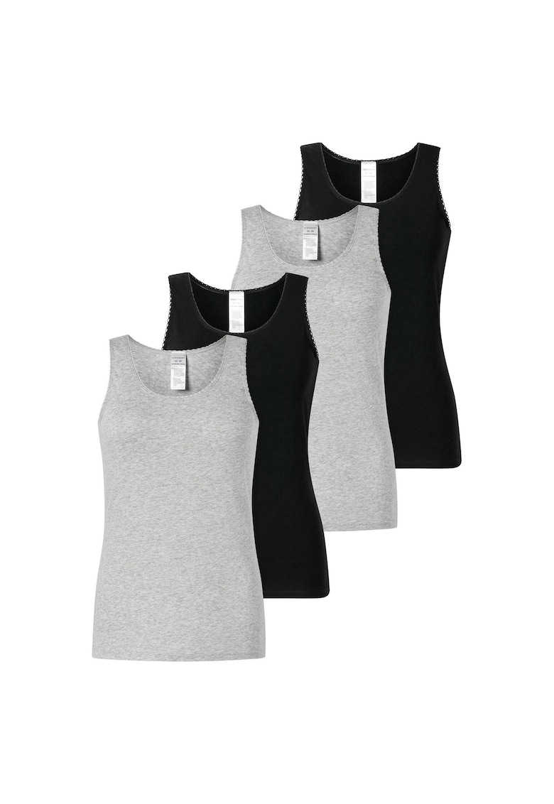 Oferte la Set de top-uri cu model uni - 4 piese - Negru/Gri