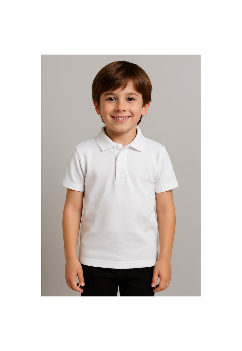 Oferte la Tricou polo din bumbac pentru baieti - Alb