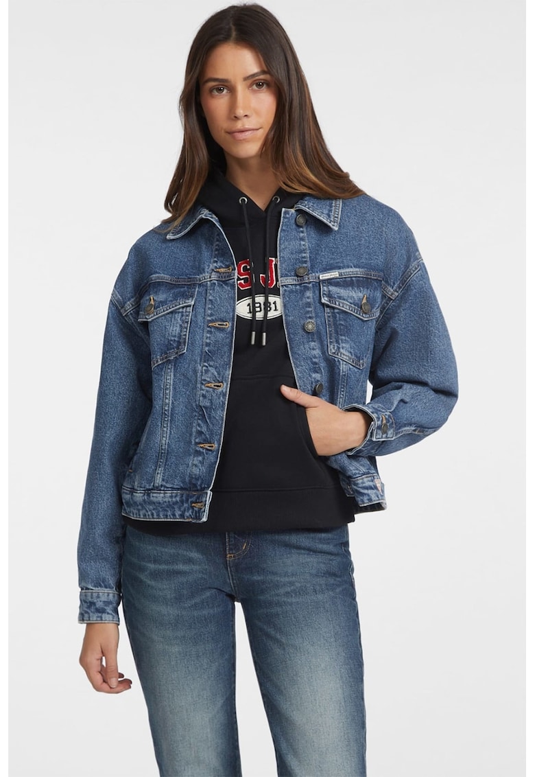 Oferte la Jacheta supradimensionata din denim - Albastru pastel