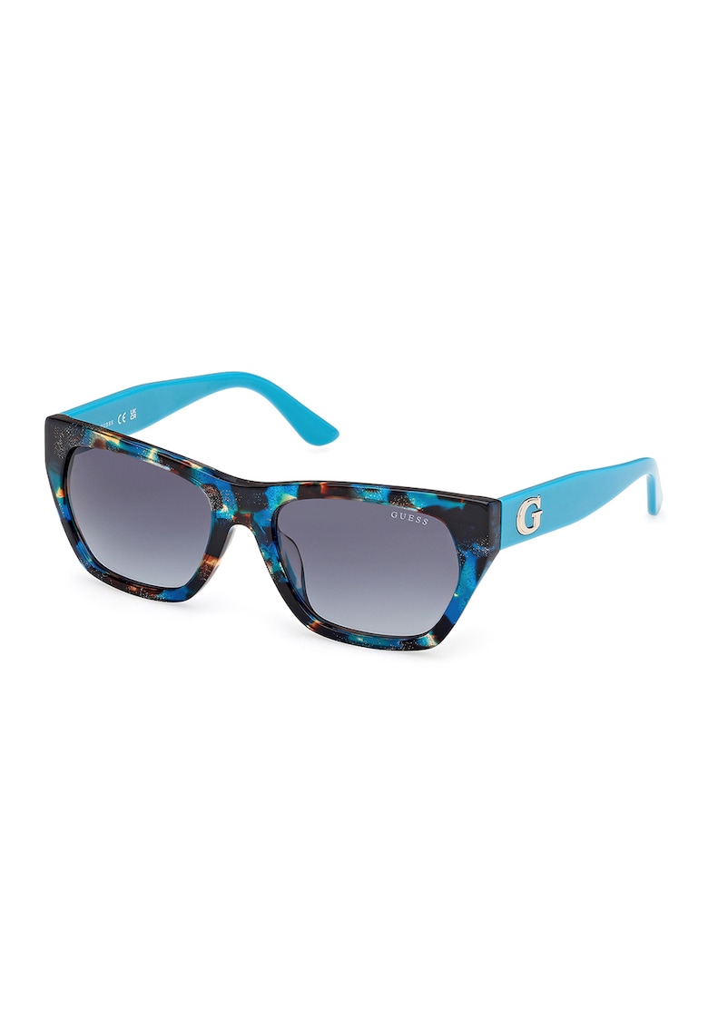 Oferte la Ochelari de soare wrap cu model - Negru/Turcoaz