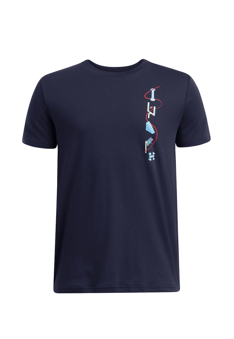 Oferte la Tricou regular fit cu imprimeu grafic pe spate - Galben pal/Bleumarin