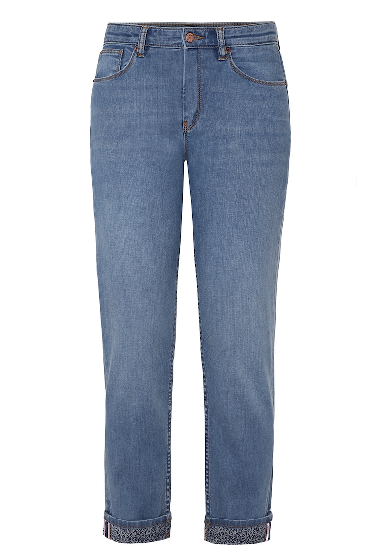 Oferte la Blugi slim-fit cu talie medie - Albastru prafuit